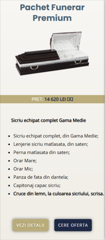 pachet funerar premium
